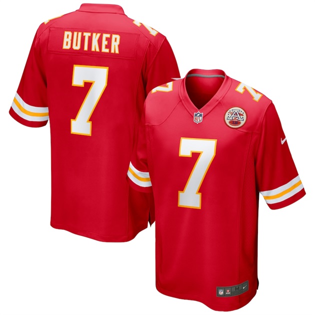 mens nike harrison butker red kansas city chiefs game jersey